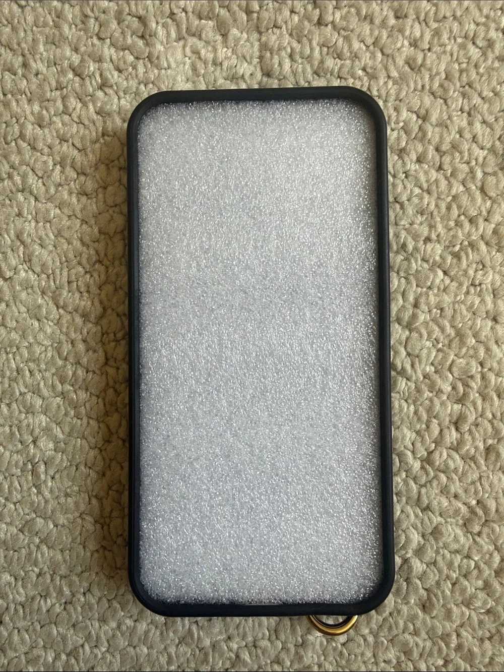Bandolier Black Pebbled Leather iPhone 12/12 Pro Phone Case with Gold Hardware